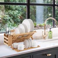 Estante Esquinero de Bambú de 18 Niveles, Escurridor de Platos Plegable con Almacenamiento para Especias y Botellas, para Islas y Carritos de Cocina