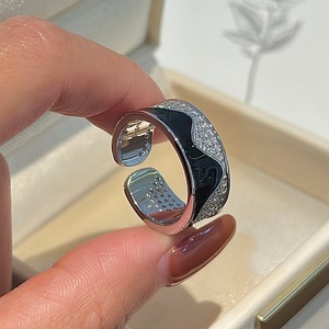 Anillo de Plata de Ley S925 con Diseño de Nicho, Baño de Oro de 18K, Elegancia Francesa Simple, Estilo Medieval Vintage, Abierto, con Incrustaciones de Circonita - Product Image 1