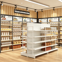 Étagère gondole réglable à 6 niveaux en fer, capacité de charge de 100 kg, noir et blanc, pour librairie, pharmacie, papeterie, magasin de détail