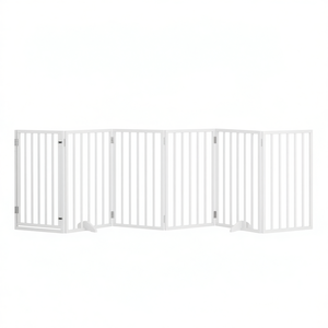 Recinto per Cani in Legno di Pioppo Bianco, Lunghezza 118,1 Pollici, Pieghevole, per Uso Interno - Product Image 1