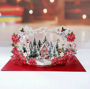 Carte de Noël 2026 Nouvel An, carte 3D stéréoscopique avec support, cadeau de la Saint-Valentin, carte de vœux pour enfants - Product Image 5