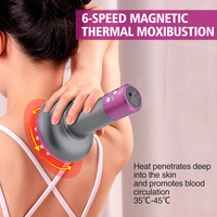 Inalámbrico eléctrico Guasha drenaje linfático masajeador microcorriente calefacción cuerpo adelgazamiento celulitis meridiano cepillo masaje martillo
