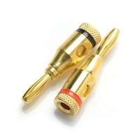 Connecteur de câble de prise audio mâle en alliage de zinc plaqué or 4 mm pour amplificateur de puissance