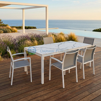 Table de salle à manger en pierre frittée de grande taille pour la vente en gros, mobilier d'extérieur pour restaurants, hôtels, buffets, bistrots et cafés