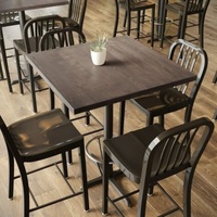 Table de bistrot en bois avec piétement métallique pour café, restaurant, commerce et industrie – Vente en gros