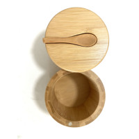 Boîte à épices multicouche en bambou écologique de qualité alimentaire avec logo personnalisé, mini-cuillère, rangement pour sel, poivre et épices de cuisine