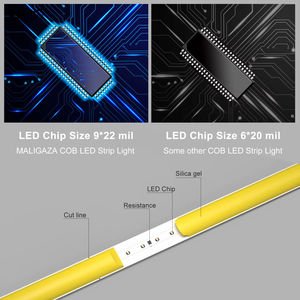 WELRGB 超高輝度 5mm 超薄型 COB LED ストリップ 12V 赤色 高演色性 カット可能 フレキシブル 16.4フィート 10メートル スマート Wi-Fi 3年保証 - Product Image 6