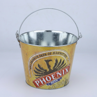 Ember Es Batu Logam Galvanis 8QT dengan Pegangan Ganda, Logo Kustom, Pesanan Grosir, Langsung dari Pabrik OEM untuk Bar dan Pesta