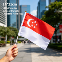 Drapeau de Singapour personnalisé, haute qualité, 100% polyester, durable pour l'extérieur, petit drapeau de Singapour