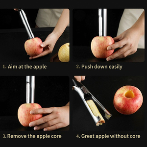 Alat Pengupas Inti Apel Spiral Hitam dari Baja Anti Karat untuk Perlengkapan Dapur - Product Image 4