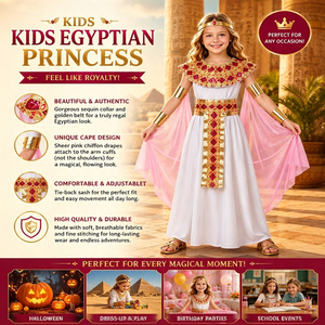 Costume da Principessa Egizia per Bambine OEM, Abito Personalizzato da Cleopatra per Halloween e Feste in Maschera, Vendita all'Ingrosso - Product Image 1