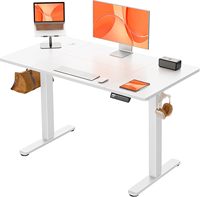 Échantillon gratuit Table de jeu à cadre métallique robuste et de haute qualité Bureau électrique à hauteur réglable Bureau blanc