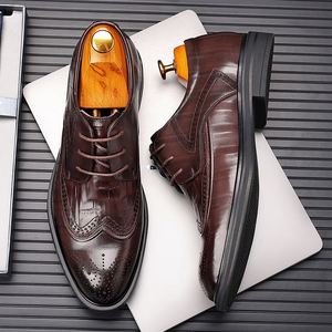 Chaussures Richelieu Derby Marron Foncé Grande Taille – Chaussures de Bureau et de Cérémonie Imperméables à Lacets pour l'Automne, Idéales pour le Travail et les Mariages, Très Tendance - Product Image 1