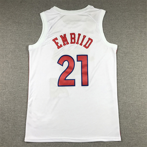 21 #   Joel Embiid 77 #   Maillots de basket-ball VJ Edgecombe <span class=keywords><strong>Allen</strong></span> <span class=keywords><strong>Iverson</strong></span> Tyrese Maxey Paul George Jared McCain cousus pour hommes S-2XL - Product Image 3