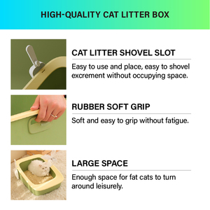 Vente en gros Bac à litière écologique pour chat à bordure haute anti-éclaboussures Bac à litière pour chat en plastique pour animaux de compagnie - Product Image 6
