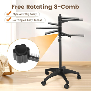 360° rotatable wheel-type hairpinning support <b>for</b> hair braiding hair braid storage movable hair piece fixing frame hair braid - Product Image 3