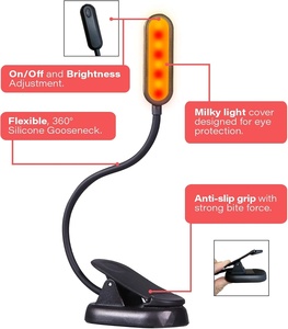 3 Level Dimming Modern Rechargeable <b>Clip</b>-<b>On</b> <b>LED</b> Lamp Small & Portable for Reading in Reading Room - Product Image 3