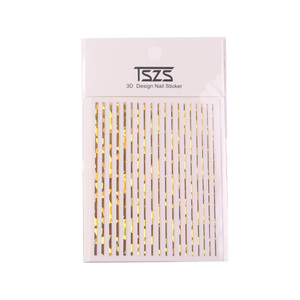 TSZS popolare personalizzato fai da te oro argento nero bianco striscia nastro linea <span class=keywords><strong>Nail</strong></span> Glitter decalcomanie 3D <span class=keywords><strong>Nail</strong></span> <span class=keywords><strong>Art</strong></span> <span class=keywords><strong>disegni</strong></span> adesivo - Product Image 6