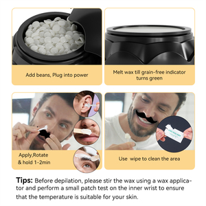 Kit chauffe-cire rapide pour épilation nasale et des lèvres, marque privée, mini-appareil à cire rechargeable par USB pour femmes et hommes - Product Image 2