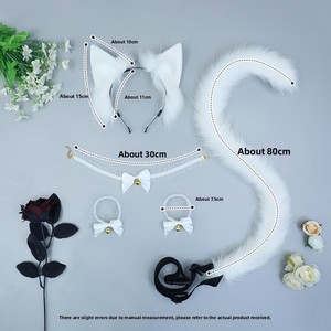 Serre-tête Oreilles de Renard Simulées, Accessoire <span class=keywords><strong>Cheveux</strong></span> Oreilles d'Animaux, Costume Cosplay Mignon, Coiffe Faite Main, Oreilles de Chat en Peluche, Unisexe, Polyester, Bête - Product Image 2