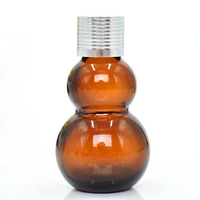 Bouteilles en verre en forme de double gourde Tawny pour la distribution pratique d'huiles essentielles cosmétiques médicaments de petite taille