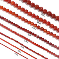 Vente en gros de perles rondes en agate rouge naturelle de plusieurs tailles perles en agate pour la fabrication de bijoux