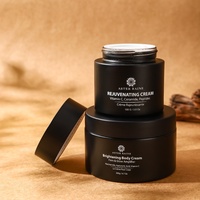 Özel logo baskılı Lüks Cilt Bakım Seti 30ml 50ml 100ml 120ml Siyah Kozmetik Yüz Kremi Kavanozu Cam damlalıklı şişe losyon şişesi