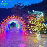 Éclairage extérieur 2D Nouvel An chinois Dragon Animal Sculpture Commercial Festival Motif Light