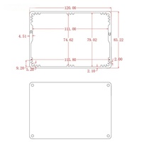 Casing Ekstrusi Aluminium Perak 120*83mm, Tinggi, Dalam, Halus, Panel Ujung Sekrup, Panjang 150/200mm, Custom