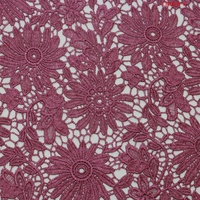 Tissu en dentelle guipure brodée 100 % polyester coloré soluble dans l'eau, vente en gros de tissus textiles pour broderie