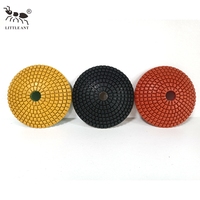 LITTLE ANT Lot de 100 mm de disques de polissage diamantés, outil de meulage à eau pour pierres concaves et convexes, pour granit et marbre