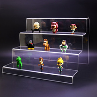 Support d'affichage en acrylique transparent en forme de trapèze, support d'affichage cosmétique multi-niveaux, étagère pour figurines de jouets, accepte la personnalisation