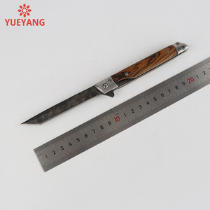 Coltello tascabile pieghevole YUEYANG per gli uomini Clip sottili EDC con fodera basso profilo coltello da gentiluomo con manico in legno classico - Product Image 6