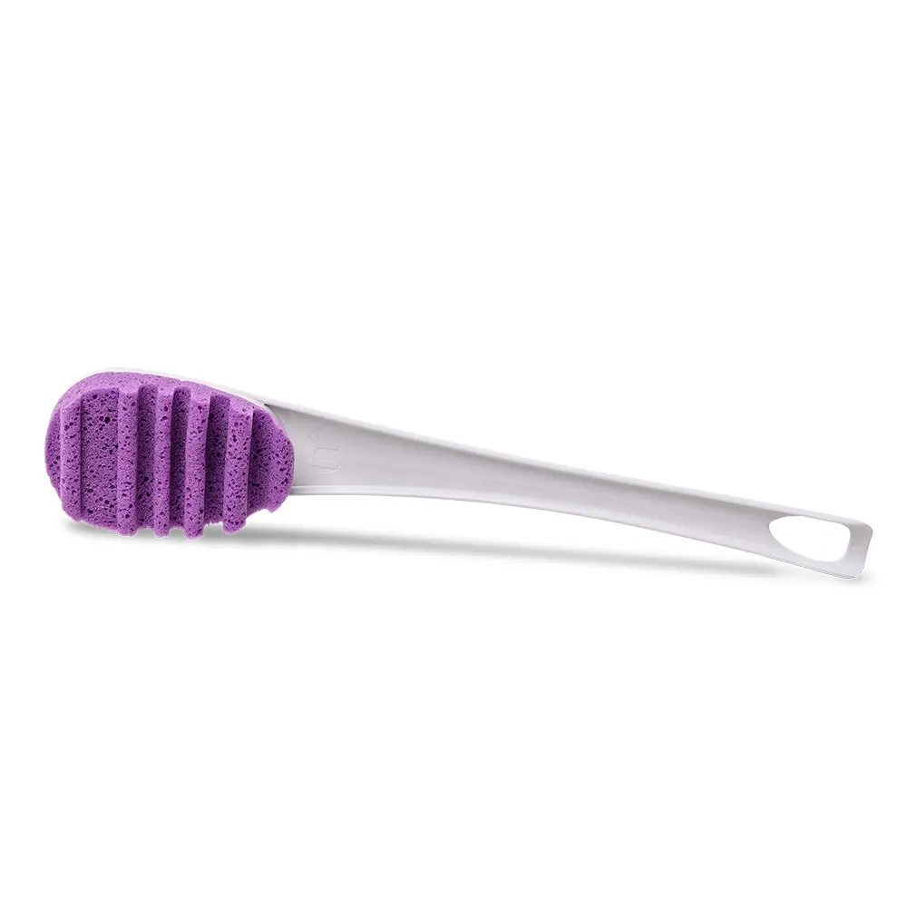 Martini Spa Made in Italy High quality Body Brush with Massage Sponge with Silver Ions Recycled Plastic Handle Private Label