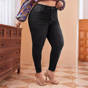 Jeans skinny extensibles grande taille pour femmes-<span class=keywords><strong>Pantalon</strong></span> en denim taille moyenne avec contrôle du ventre (taille 16-30) avec étiquette personnalisée OEM - Product Image 5