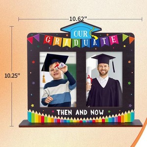 Cornice Fotografica in Legno per Laureati: Allora e Ora - Espositore Doppio per Foto, Regalo Ricordo di Laurea, Decorazione per Feste a Casa, Oggetto per Photo Booth - Product Image 4