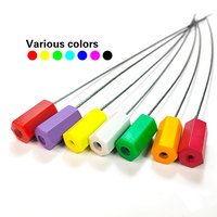 Sello de Seguridad para Cables DX209C Rojo Amarillo, Desechable, Ajustable, de Plástico, Hexagonal, con Número de Serie