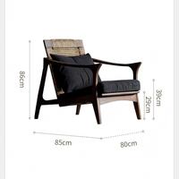 Fauteuil simple en bois massif DISHI avec dossier en bois, idéal pour salon, maison d'hôtes, balcon, mobilier vintage, chaises de loft