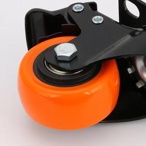 Großhandel PP-Material Möbelrollen Orange Verschleißfest für Kleine Wagen Schwarz Rot Orange 1,5/2/2,5 Zoll Bremsrollen - Product Image 5