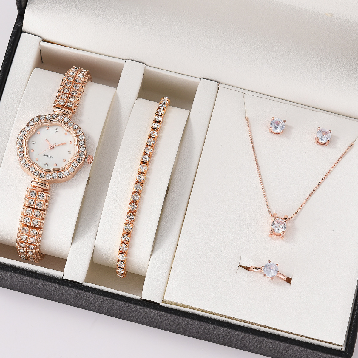 7PCS Set Women Luxury Casual Fashion Quartz Watch Necklace Earring Bracelet Ring 435b7990-dd41-4ce5-8171-  main image 2