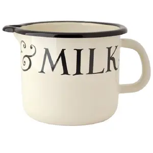 Factory Wholesale Printing Sublimation Custom Logo white spout milk coffee tea mug enamelware enamel kitchen measuring cups