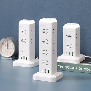 Cubo de Enchufes Vertical Multi-Puerto para Hogar y Oficina, con Cable de Extensión, Puertos USB y Luz Nocturna - Product Image 2