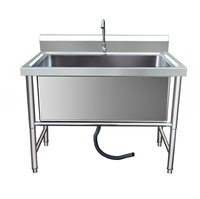 Évier utilitaire durable en acier inoxydable 304 pour hôpital, laboratoire, clinique vétérinaire, lavabo commercial