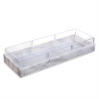 Marmer Acryl Drie Sectionele Tray Divider Glitter Lucite Opbergdoos Voor Koekjesfruit Plak Chocolade