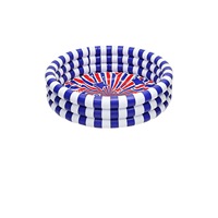 Piscine gonflable drapeau américain pour enfants, 47 pouces, 3 anneaux, piscine à pataugeoire patriotique pour enfants, tout-petits, fosse à balles pour animaux de compagnie, jouet du 4 juillet