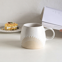Mug à café en céramique vintage simple avec visage de chat mignon et oreilles blanches, idéal pour le petit-déjeuner, la tasse à thé, pour étudiants et usage domestique