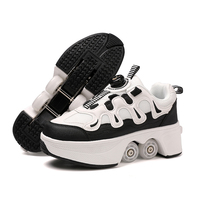 Chaussures à roulettes doubles 4 roues tendance, confortables et imperméables pour garçons et filles