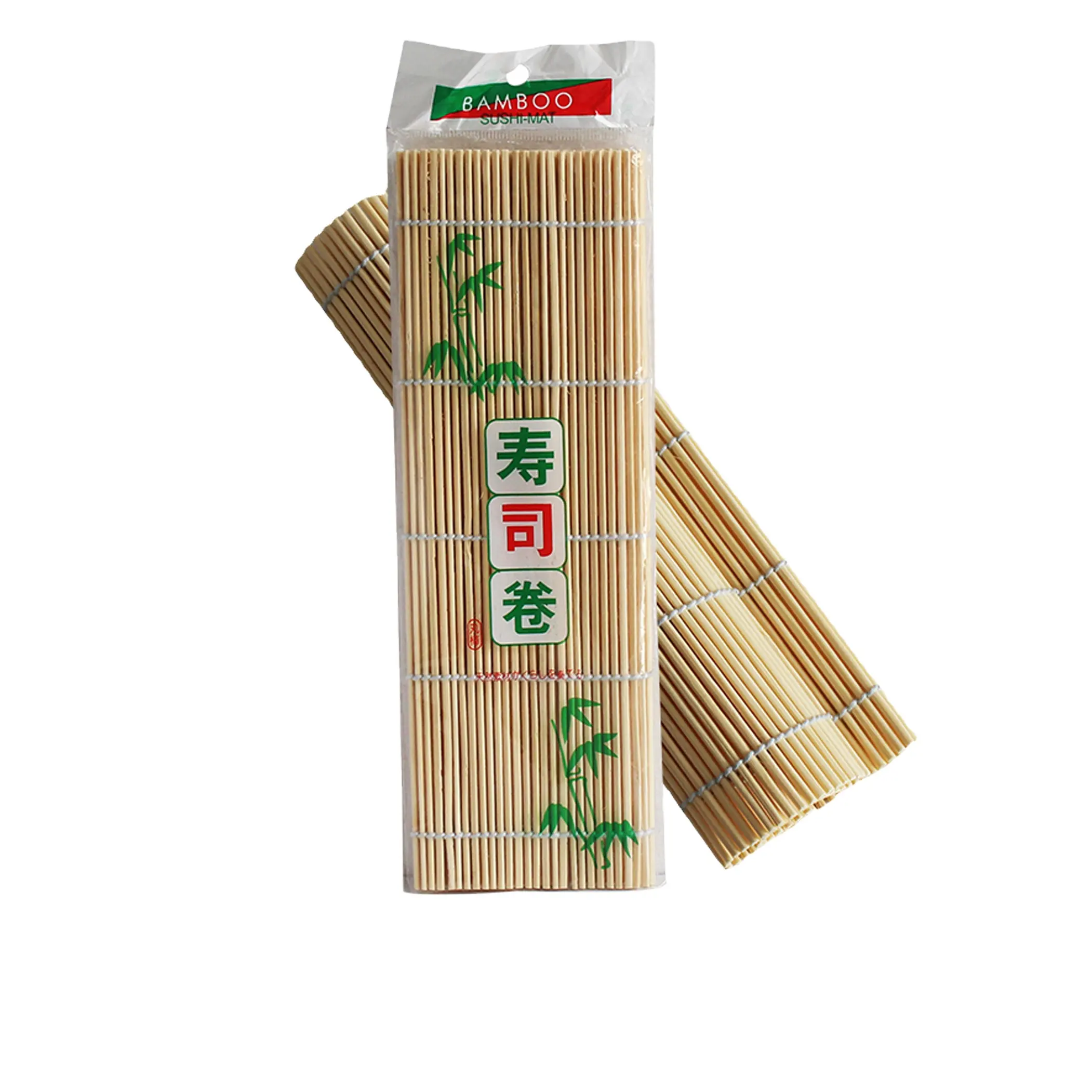 Hoge Kwaliteit Janpases Stijl Bamboe Blad Bevroren Masago Roe 27Cm 24Cm Wit En Groen Bamboe Sushi Rolling Mat Voor Sushi Eten