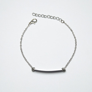 Polished stainless steel bracelet with curved engraving for men, women, adults and <strong>children</strong> - Product Image 3