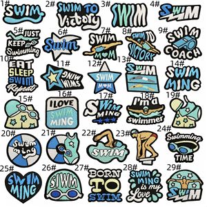 Dễ Thương Hình Ngôi Sao Bơi Sắt Trên Các Bản Vá Lỗi Tự Làm Quần Jean Áo Khoác Ba Lô Phù Hiệu Hợp Thời Trang Màu Xanh Phim Hoạt Hình Bơi Thêu Các Bản Vá Lỗi Cho Túi - Product Image 1